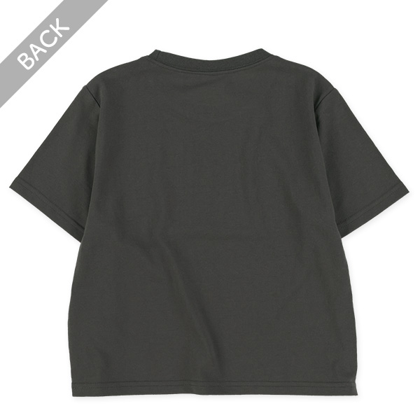 発泡プリントロゴクロップド丈半袖Tシャツ