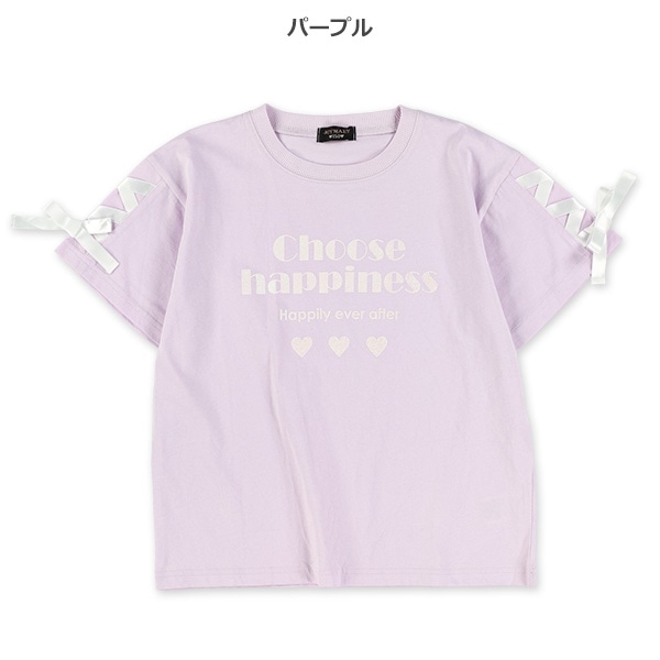 レースアップ半袖Tシャツ
