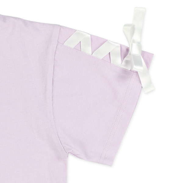 レースアップ半袖Tシャツ