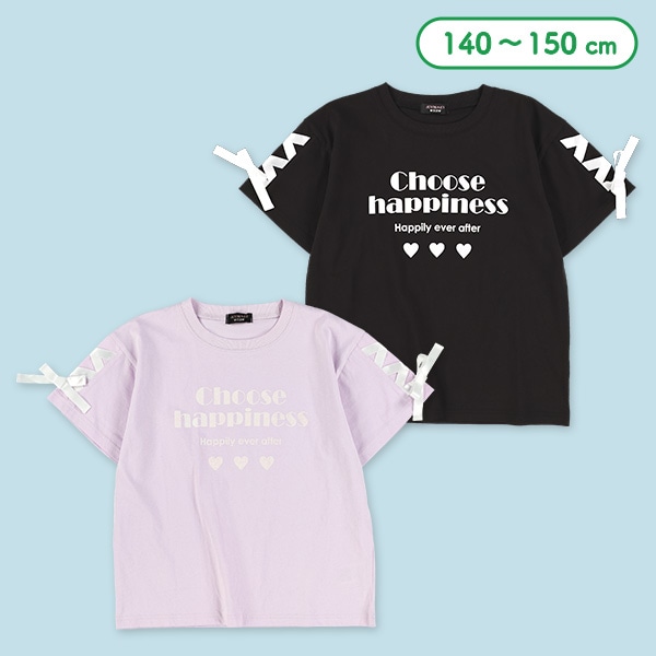 レースアップ半袖Tシャツ
