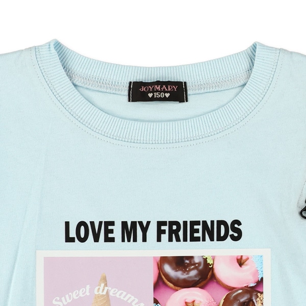 肩ファスナー半袖Tシャツ