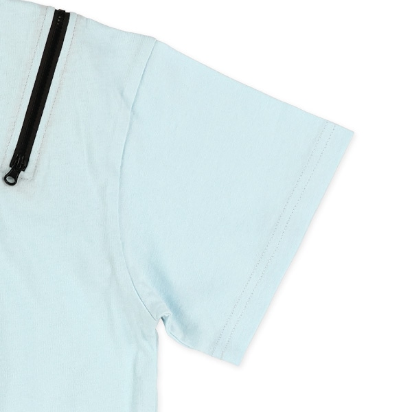 肩ファスナー半袖Tシャツ