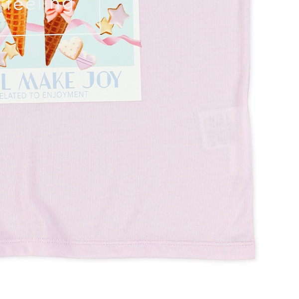 転写レースアップ半袖Tシャツ