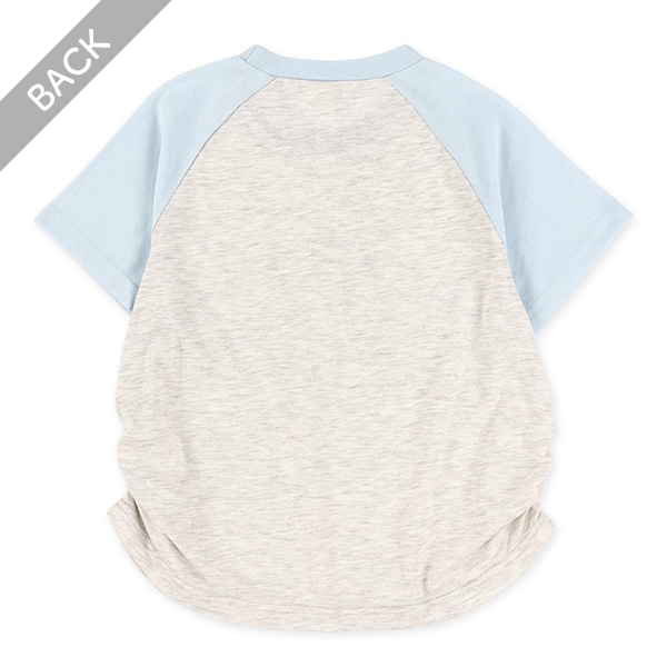 脇ギャザーラグラン半袖Tシャツ