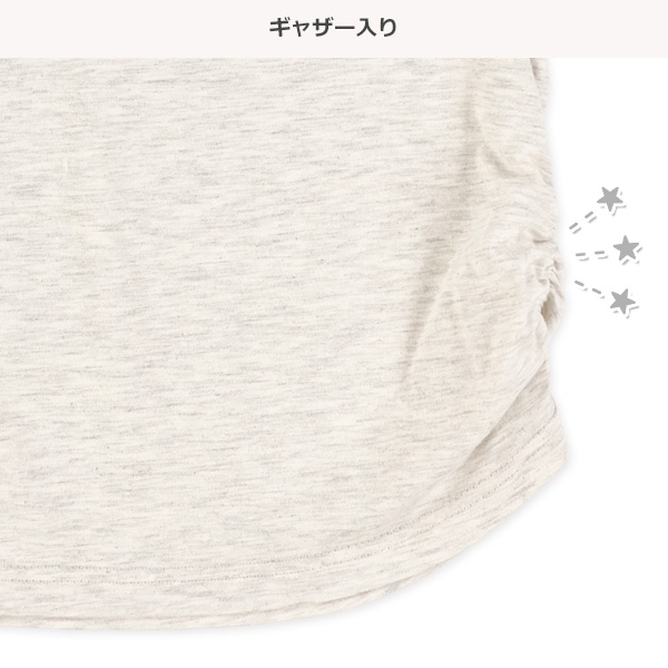 脇ギャザーラグラン半袖Tシャツ