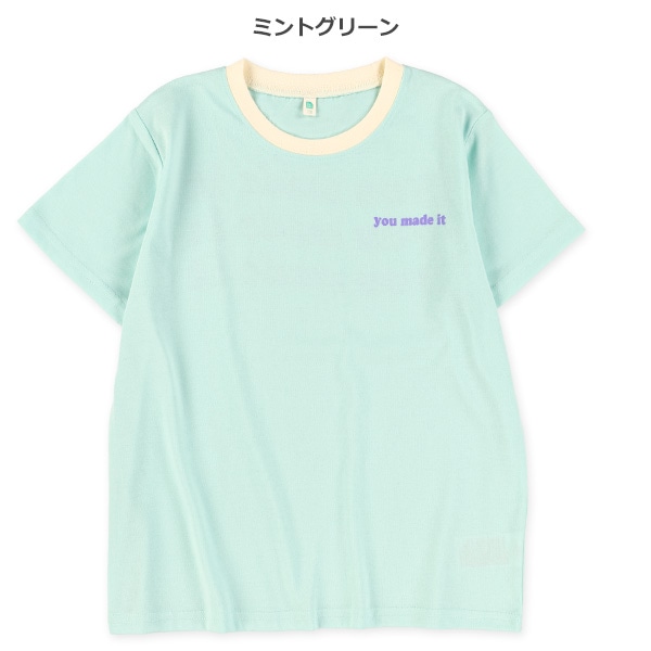 配色ロゴ前後プリント半袖Tシャツ