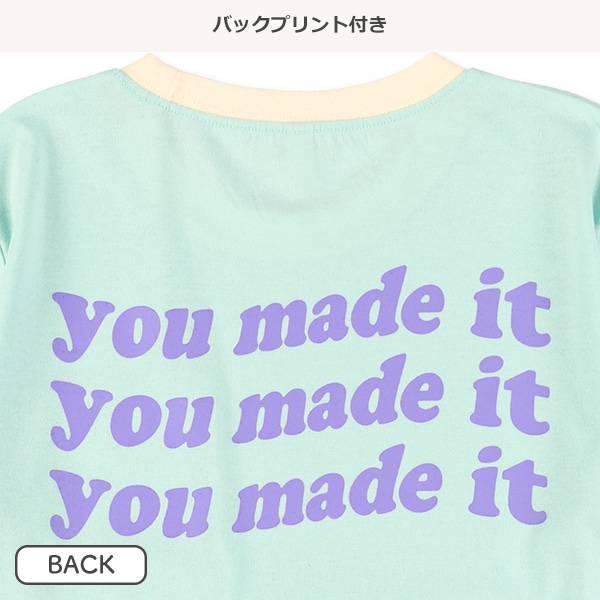 配色ロゴ前後プリント半袖Tシャツ
