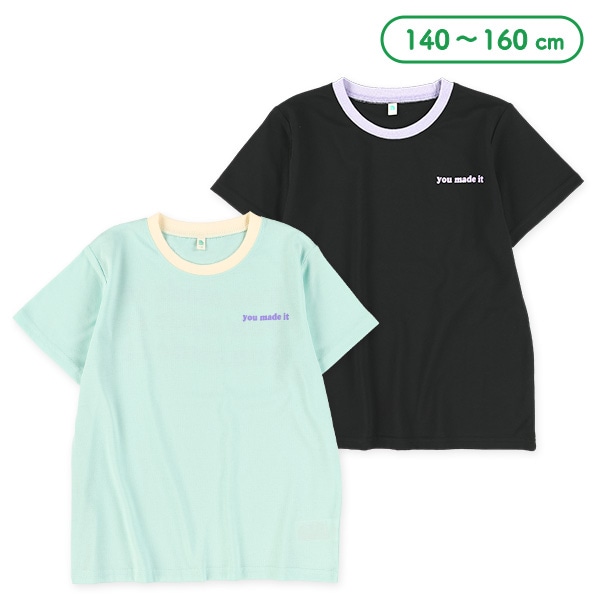 配色ロゴ前後プリント半袖Tシャツ