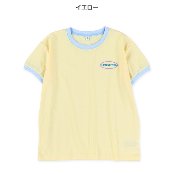 ロゴ刺繍リンガー半袖Tシャツ
