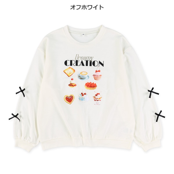 ミニ裏毛スイーツリボントレーナー