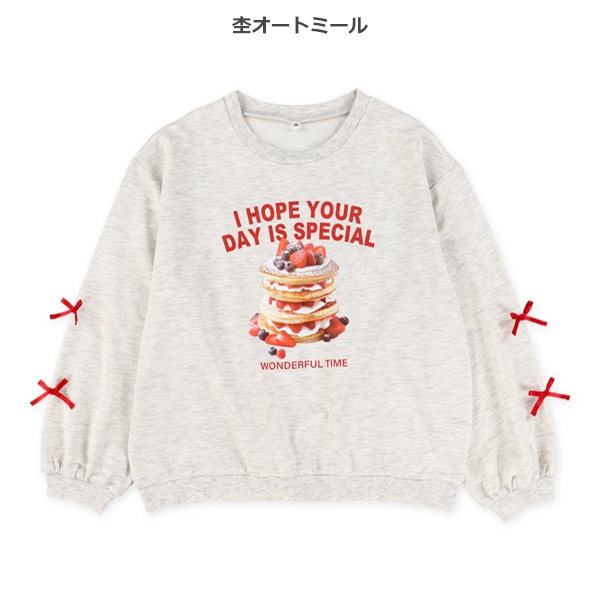 ミニ裏毛スイーツリボントレーナー