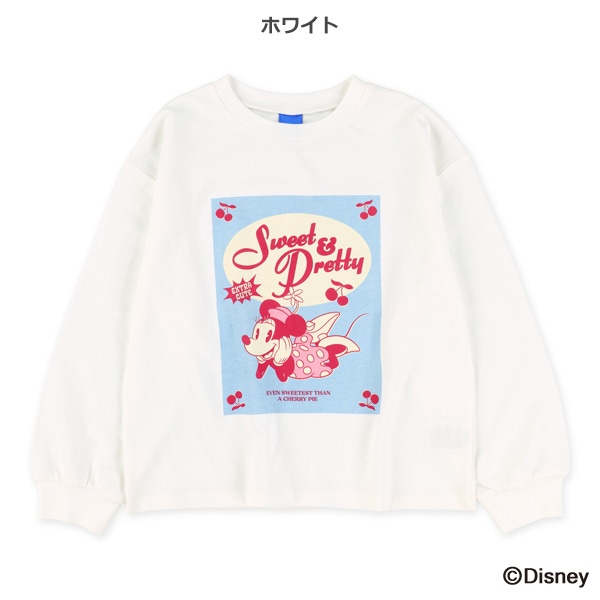 ミニ裏毛ロゴ長袖Tシャツ（ミニーマウス）