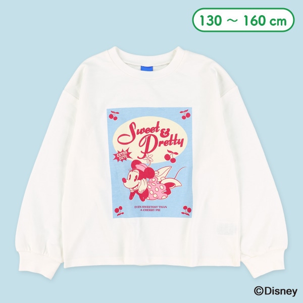 ミニ裏毛ロゴ長袖Tシャツ（ミニーマウス）