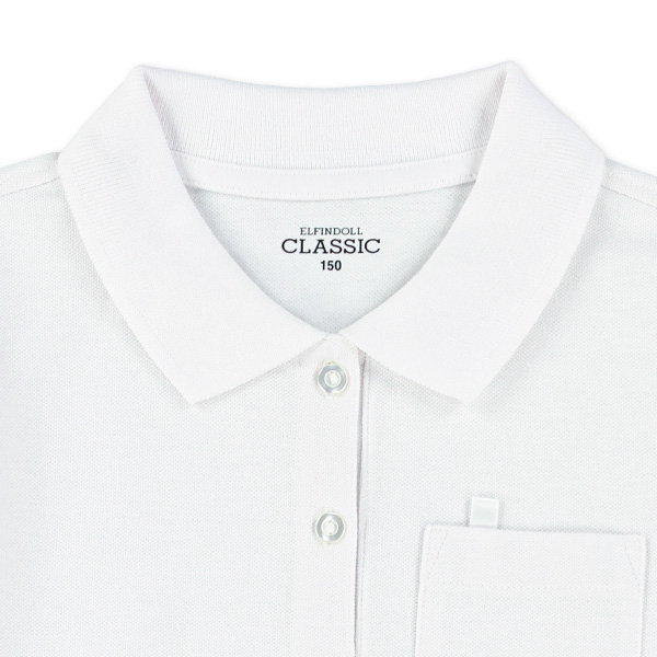 鹿の子パフスリーブ半袖スクールポロシャツ