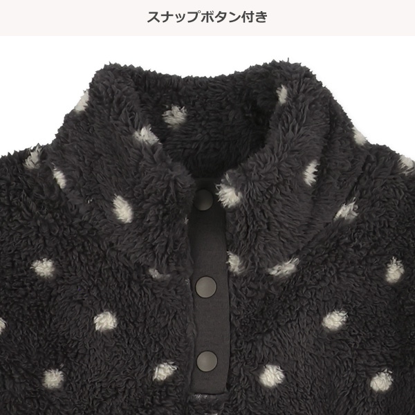 ボアフリースドット柄トップス