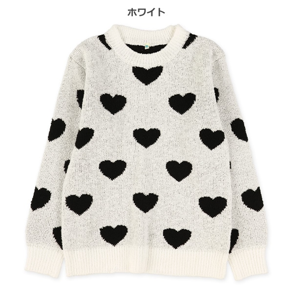 総柄ハートセーター