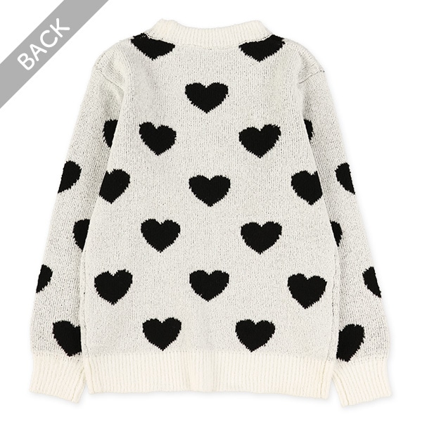 総柄ハートセーター