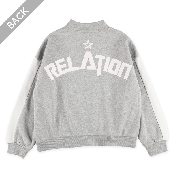 裏起毛袖サイドラインハーフジップトレーナー