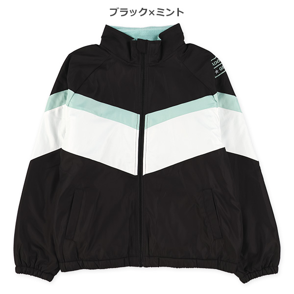 裏フリース配色切り替えジャケット