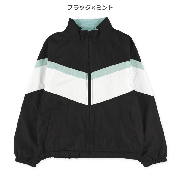 裏フリース配色切り替えジャケット