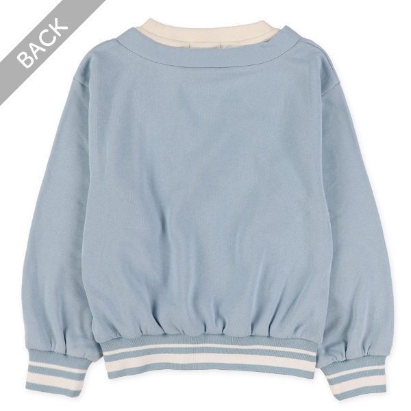 裏起毛カーデレイヤード風長袖トレーナー