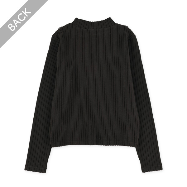 チェックビスチェドッキングフリースリブ長袖Tシャツ