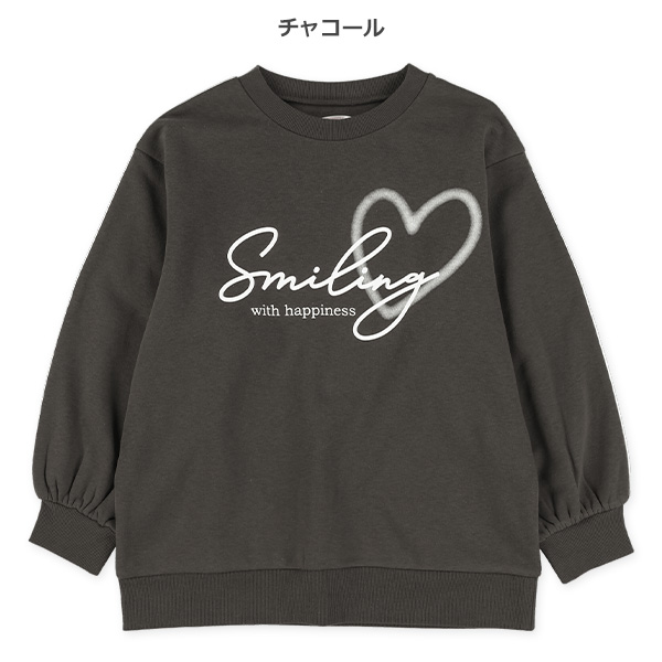 裏起毛袖ラインロゴハートトレーナー | 西松屋オンラインストア