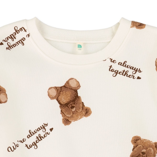 裏起毛くま総柄トレーナー | 西松屋オンラインストア