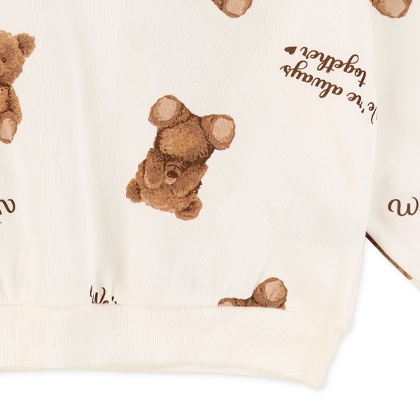 裏起毛くま総柄トレーナー