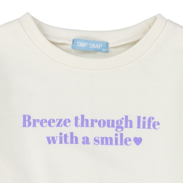 裏起毛袖ファーロゴトレーナー