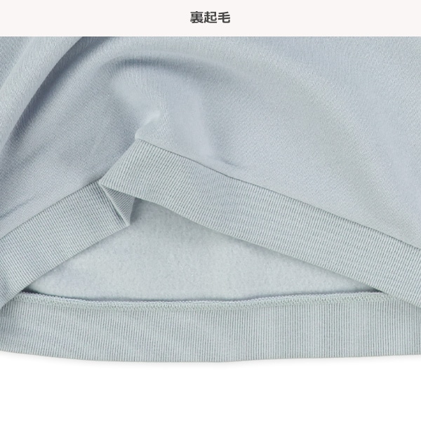 裏起毛袖ボアバタフライ箔プリントトレーナー