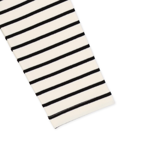 スムース起毛ボーダーハイネック長袖Tシャツ