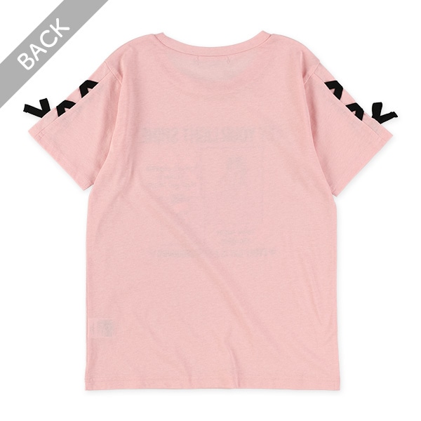 袖編み上げりぼん半袖Tシャツ