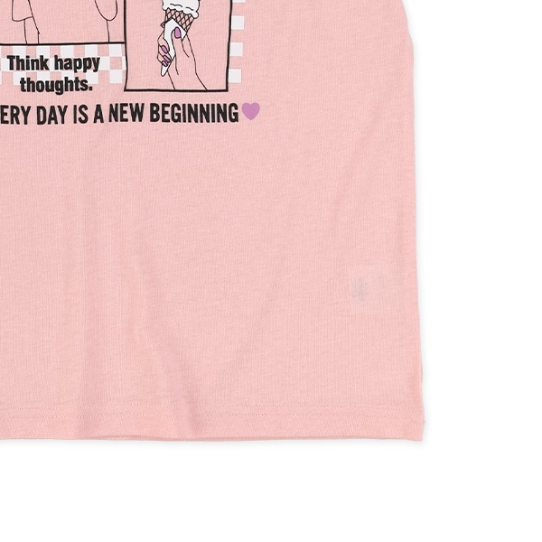 袖編み上げりぼん半袖Tシャツ
