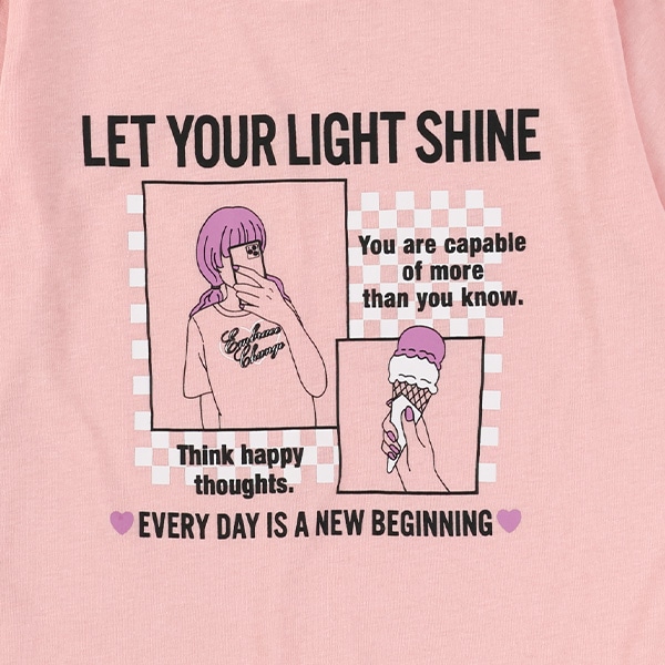 袖編み上げりぼん半袖Tシャツ
