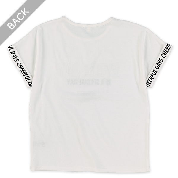 袖折り返しロゴフレンチTシャツ