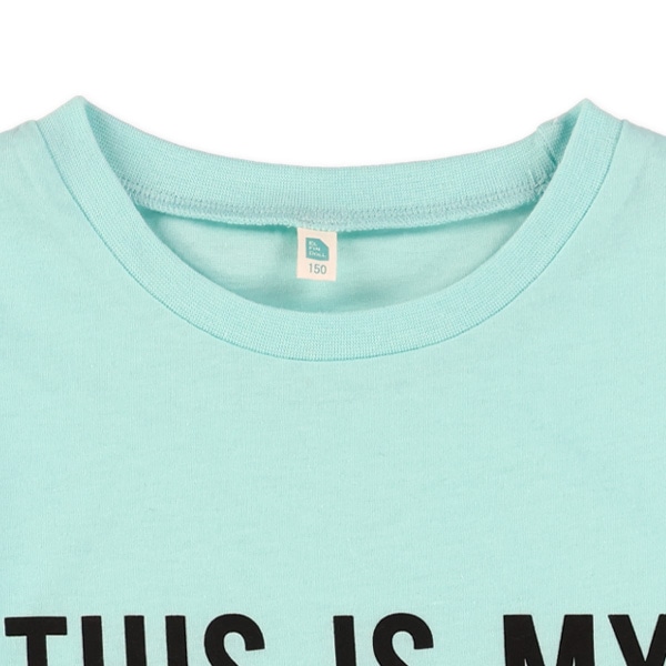 肩開き肩ロゴテープ付き半袖Tシャツ