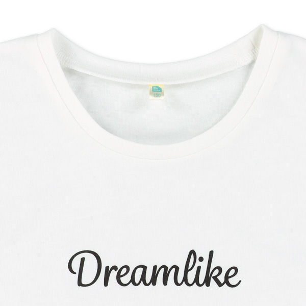 袖フリルロゴフレンチTシャツ