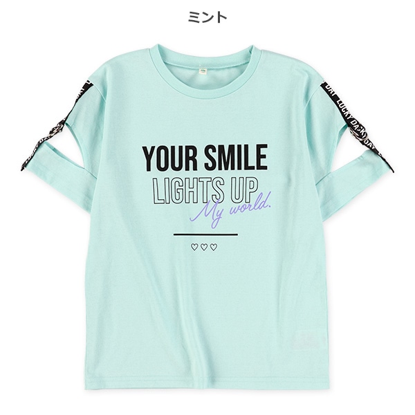 肩テープスリット半袖Tシャツ