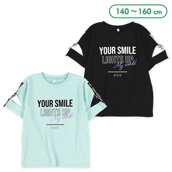 肩テープスリット半袖Tシャツ