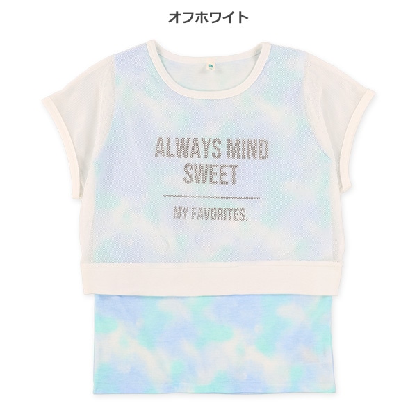 メッシュロゴタイダイセット風半袖Tシャツ