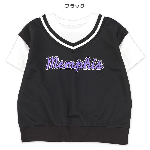 ベストレイヤード風半袖Tシャツ