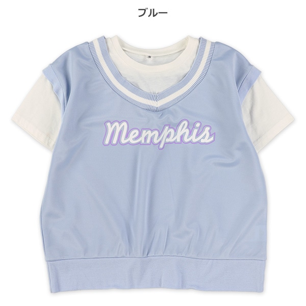 ベストレイヤード風半袖Tシャツ