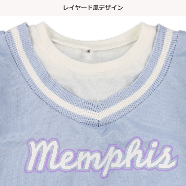 ベストレイヤード風半袖Tシャツ