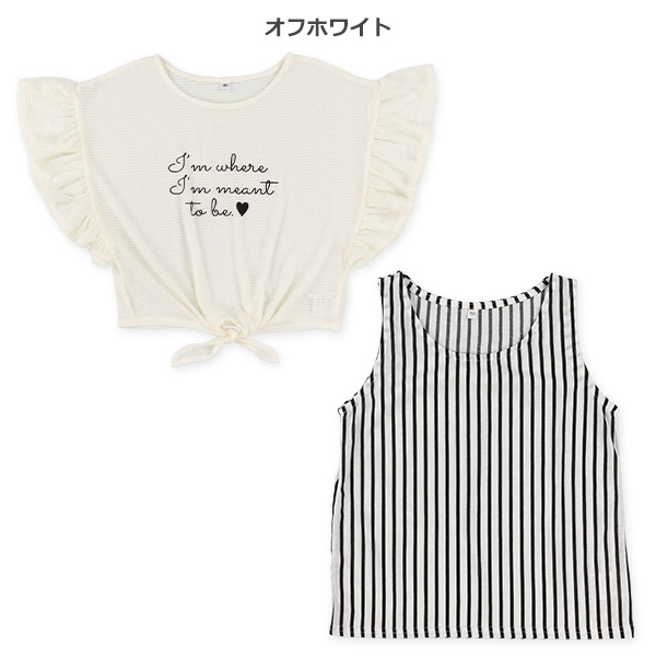 タンクトップ＆裾結び半袖Tシャツセット