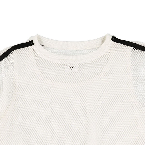 レイヤード風メッシュリボン半袖Tシャツ
