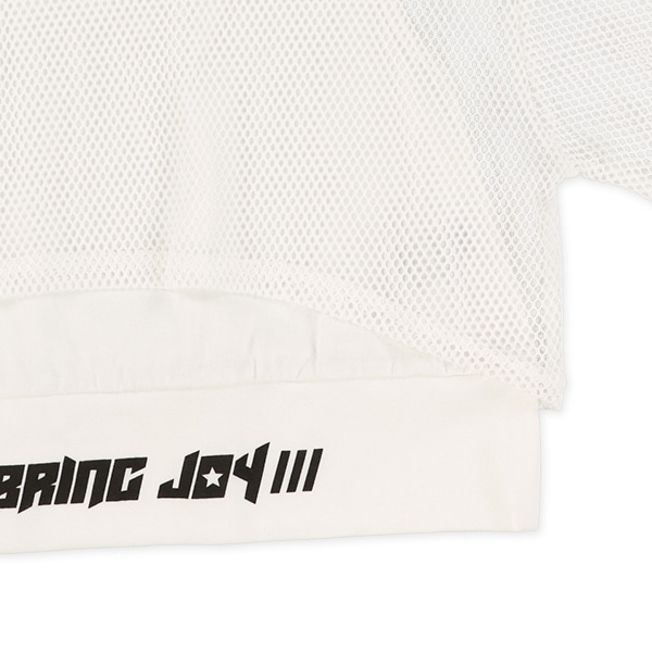 レイヤード風メッシュリボン半袖Tシャツ