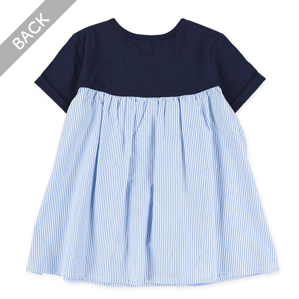 レイヤード風リボン半袖Tシャツ