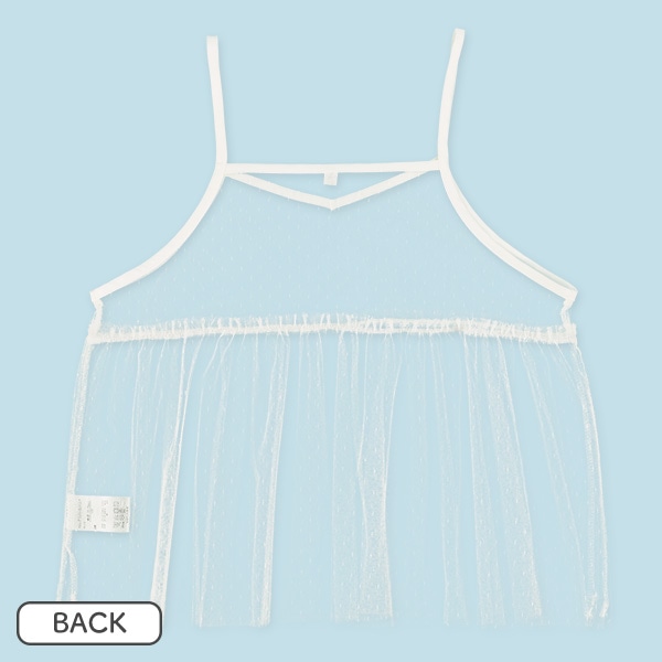 ドットチュールキャミビスチェ&半袖ロゴTシャツセット