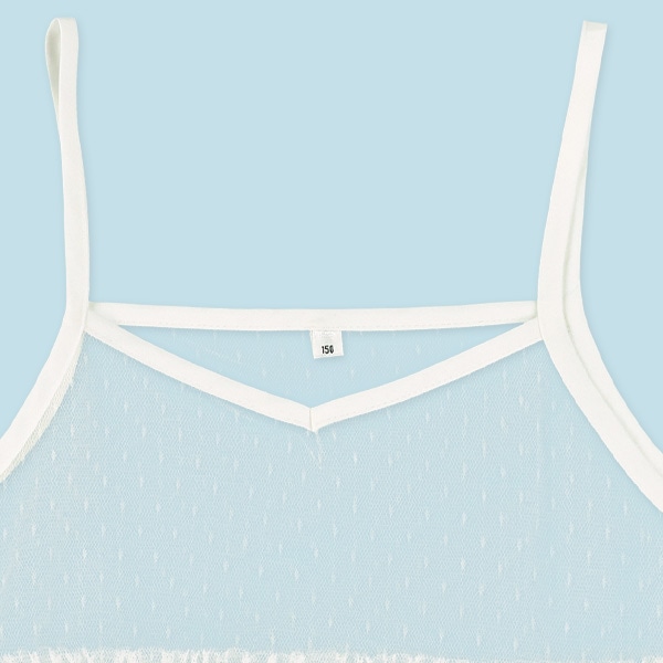 ドットチュールキャミビスチェ&半袖ロゴTシャツセット